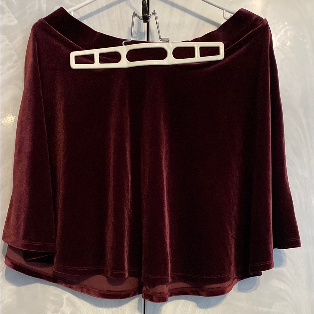 ‼️BOGO SKIRT DEAL‼️Bluenotes Velvet Burgundy Skirt (XL)